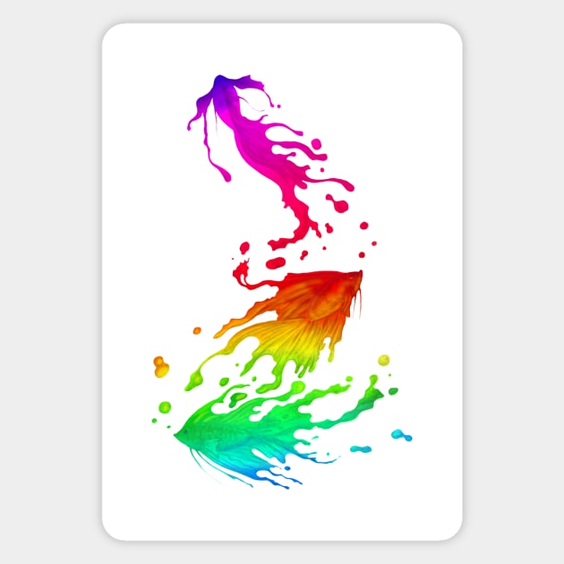 Rainbow Fighting Fish Magnet by jilesfallen